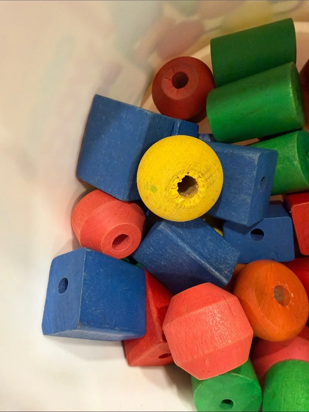 Vintage Connor Colored Wood Beads Tub - Multicolor